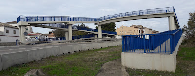 Camino de Santiago de Compostela, Candasnos en Bujaraloz, paso elevado de la carretera N-II en Bujaraloz