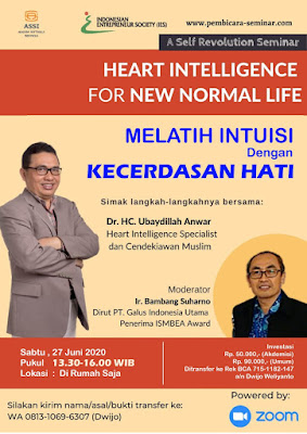 ZOOM SEMINAR MELATIH INTUISI DENGAN KECERDASAN HATI (Dapatkan Bonus Senilai Rp 4 juta)