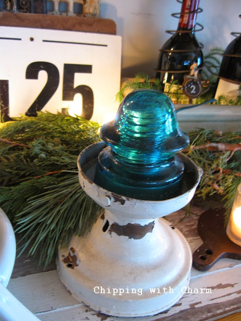 Chipping with Charm: Aqua Glass Insulator Trees...http://chippingwithcharm.blogspot.com/