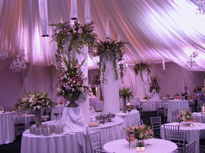 The decorations used at the wedding and the reception will set the mood for 