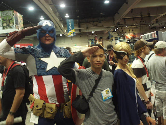 Captain America, Jimmy J. Aquino and Mockingbird. Photo by JJA.