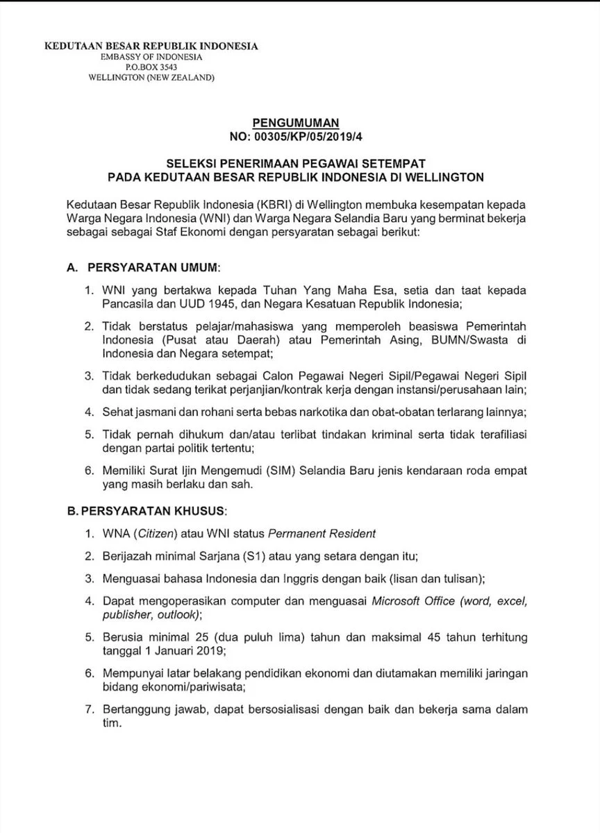 Penerimaan Kedutaan Besar Republik Indonesia Mei 2019