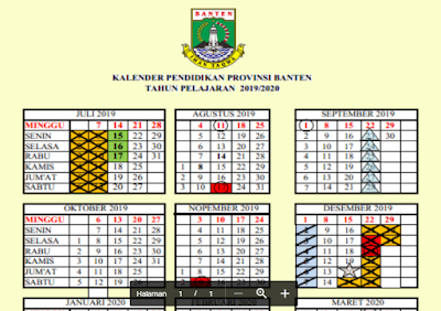 Kalender Pendidikan Banten 2019/2020