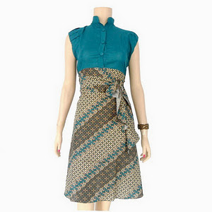 Dress Batik Solo Kawung Lintang Lavina Langsat