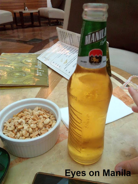 Manila Beer for hubby with complimentary nuts on the side