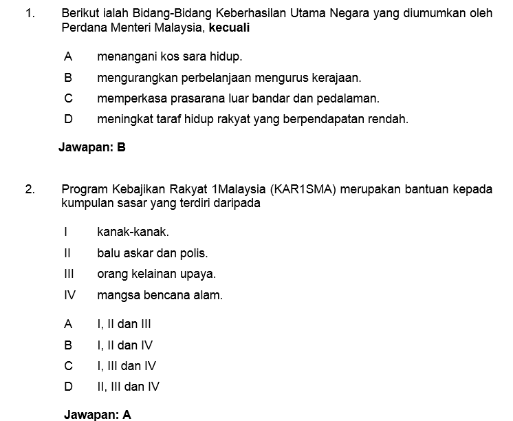 Contoh Soalan Matematik Untuk Ekonomi Dan Perniagaan 