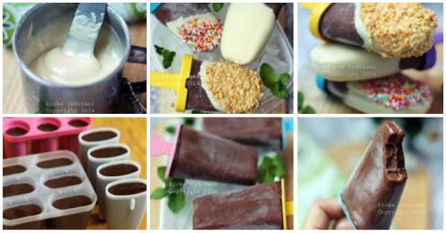 Resep Membuat Es Krim Popsicles Cokelat Homemade. Lebih Heman dan Lebuuut Bingiiit 