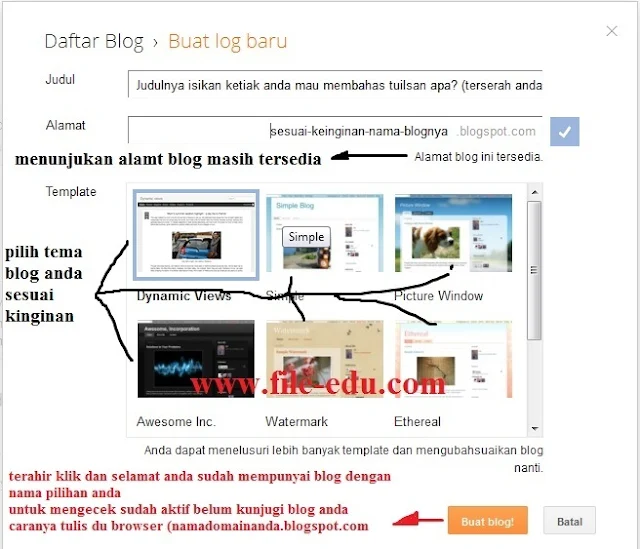 Cara membuat blog atau website di blogspot | Soal dan Jawaban | Cara