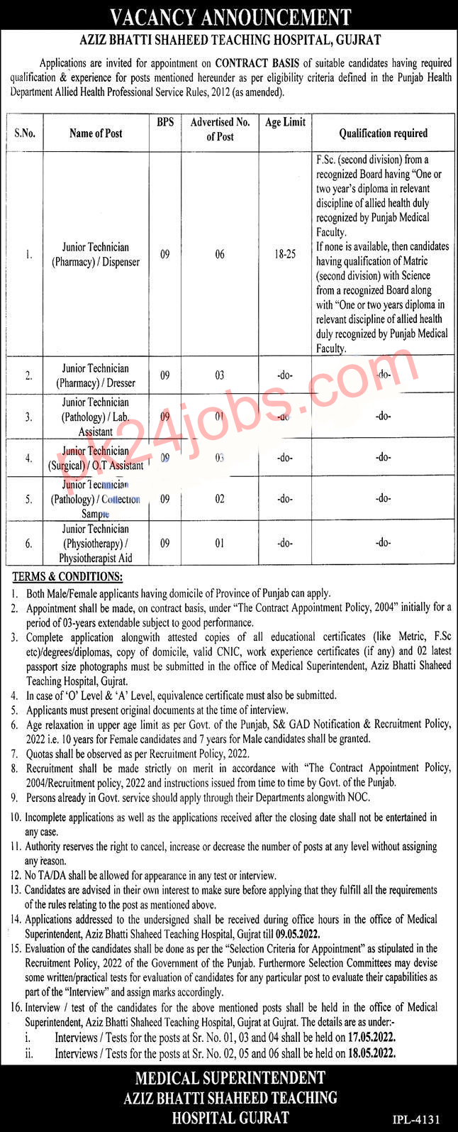 Teaching Hospital Jobs 2022 – Government Jobs 2022