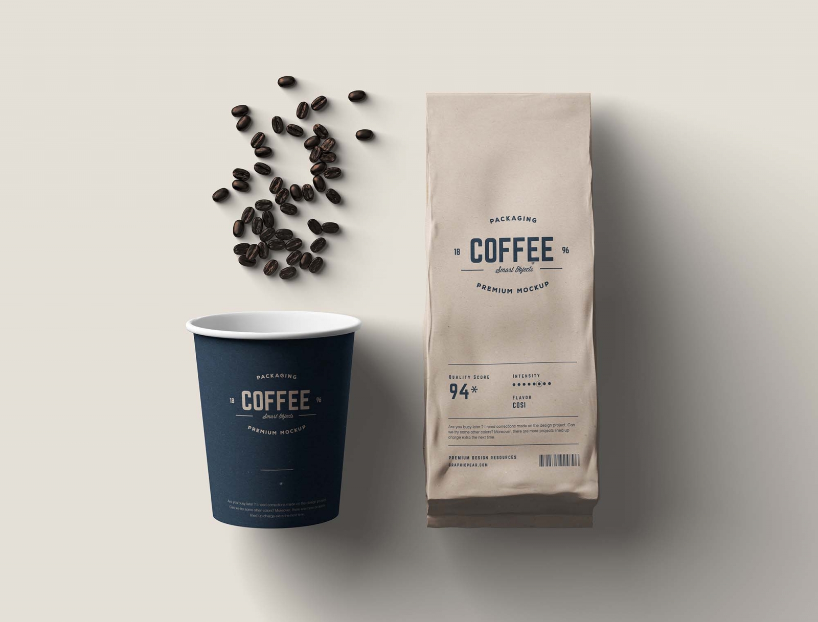 Download موك أب لعرض التصاميم على كوب القهوة | Free Coffee Package ...