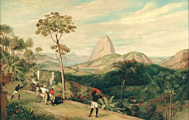 CHARLES LANDEER (1799-1879) Pao de Açucar / Sugarloaf Mountain / (396 m - 1299 ft) Brazil  In  "View of Sugarloaf Mountain from the Silvestre Road 1827, oil on canvas,  61,5x91 cm, Pinacoteca do Estado de São Paulo, Brazil