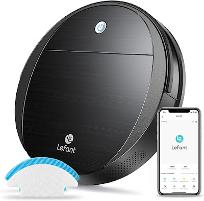 Robot regasuelos y aspirador manejable conel movil y compatible con Google y Alexa