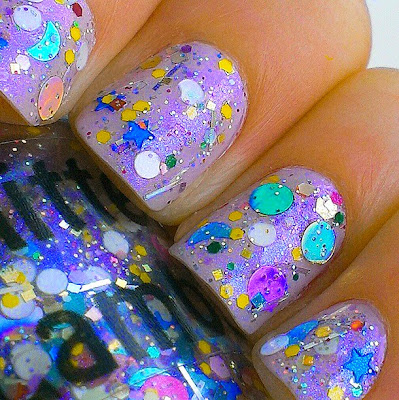 Swirly Bubble Cake Glitter Lambs Nail Polish Swatched By @She_Drives_A_Tundra