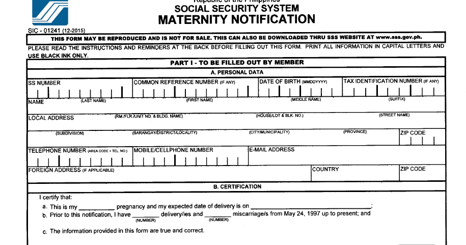 List of SSS Application Requirements to Avail Maternity 