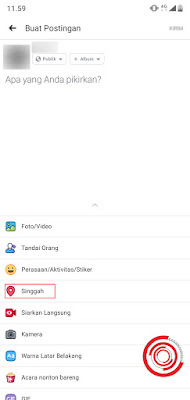 1. Langkah pertama silakan kalian buka pada menu Buat Postingan, kemudian pilih Singgah