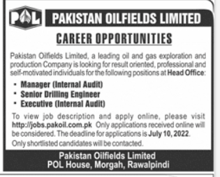Pakistan Oilfields Limited (POL) Jobs 2022