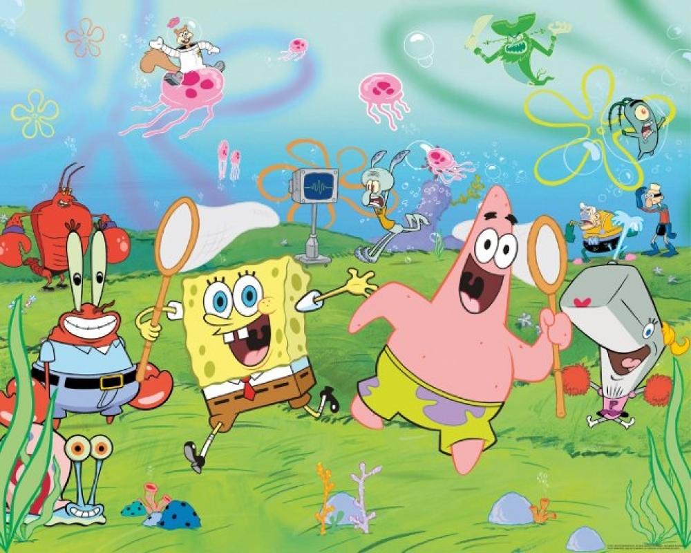 Lukis Dinding Kamar Anak Gambar Kartun Spongebob Squarepants