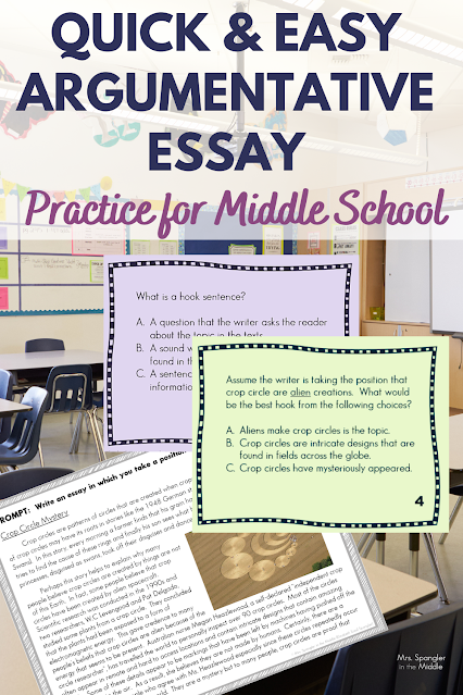 Task cards are a great way to get middle school students actively involved in their essay writing learning!
