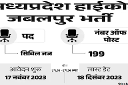 एमपी हाईकोर्ट जबलपुर में 199 पदों पर वैकेंसी 2024, सैलरी 1 लाख  (Vacancy for 199 posts in MP High Court Jabalpur 2024, salary 1 lakh)