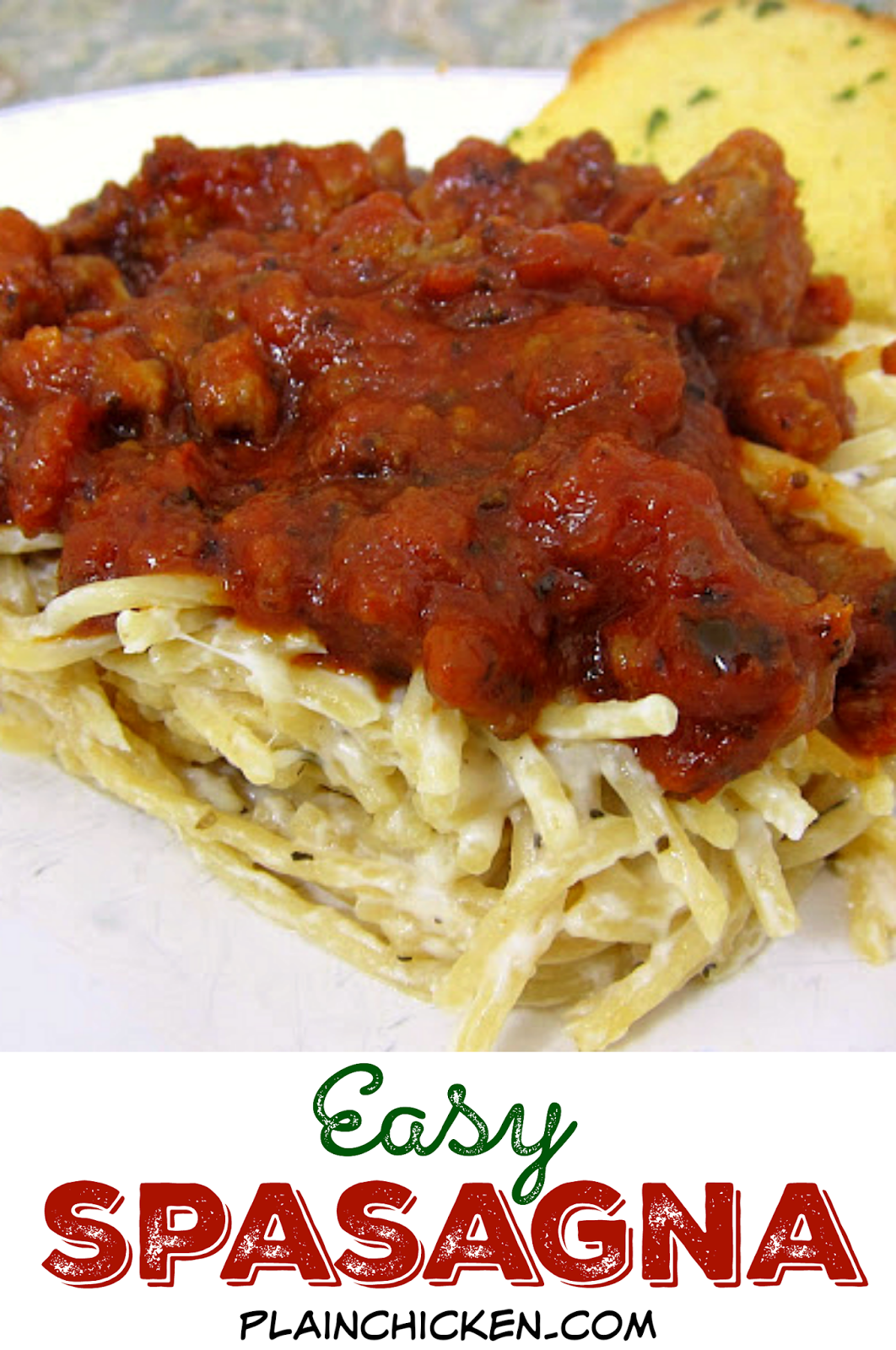  spaghetti and lasagna combined to make one amazing casserole Easy Spasagna