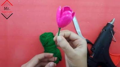 Cara Membuat Bunga Tulip dari Sendok Plastik Lengkap 