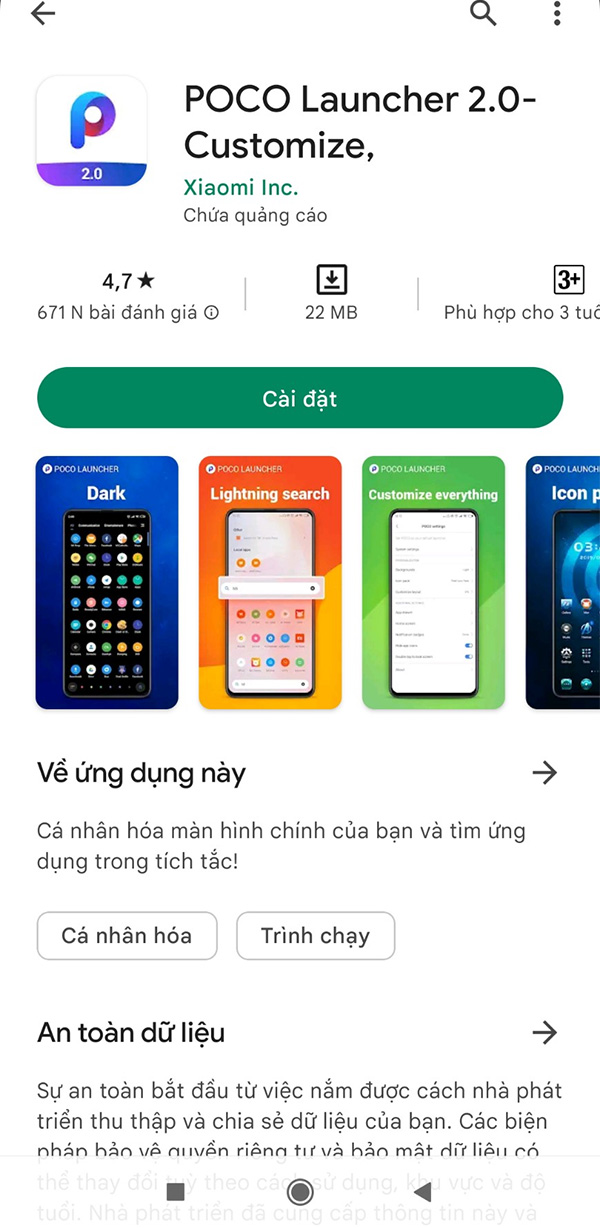 POCO Launcher APK - Tải vể bản mới nhất 2023 - trình khởi chạy nhanh & nhẹ cho Android b