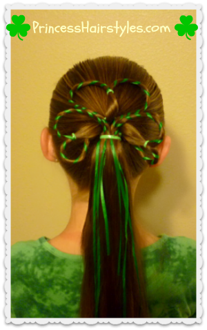 Shamrock with ribbon hair tutorial