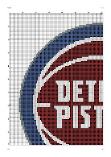 Detroit Pistons logo cross stitch pattern - Tango Stitch