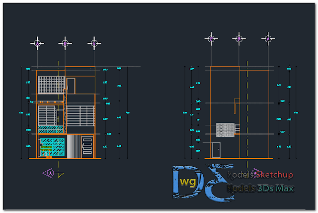 Storey house in AutoCAD  