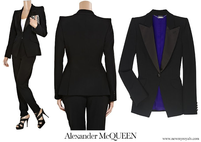 Princess of Wales wore ALEXANDER MCQUEEN Leaf tailored crepe tuxedo jacket