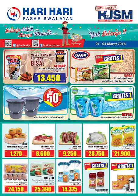 Katalog Promo HARI-HARI Swalayan Akhir Pekan Periode 01 - 04 Maret 2018