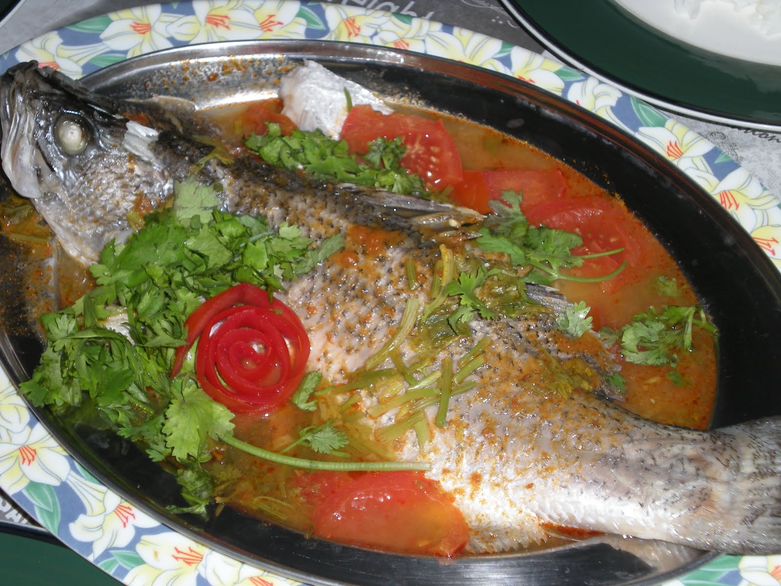 Resepi Masakan Cina - sotong telur masin, siakap stim 