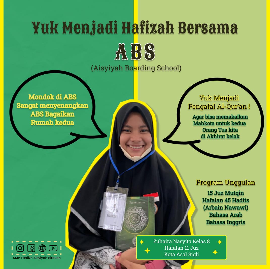 Yuk Daftar! SMP Tahfizhul Quran Putri Aisyiyah Buka Pendaftaran Santriwati Baru