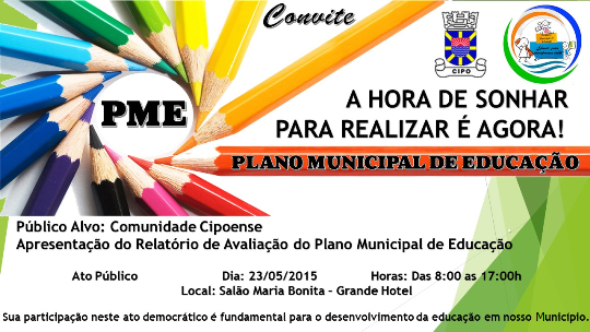 PLANO MUNICIPAL DE EDUCAÇÃO