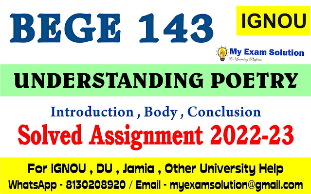 BEGE 143 Solved Assignment 2022-23 , IGNOU BA Assignment