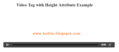 HTML Video Tag with Height Attribute Example