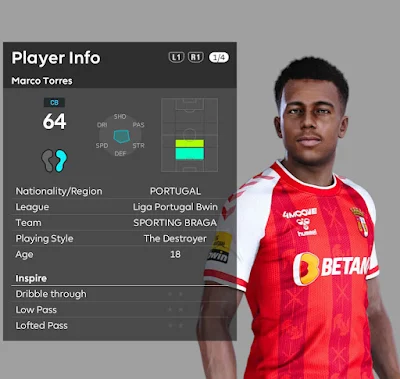 Marco Torres Face For eFootball PES 2021