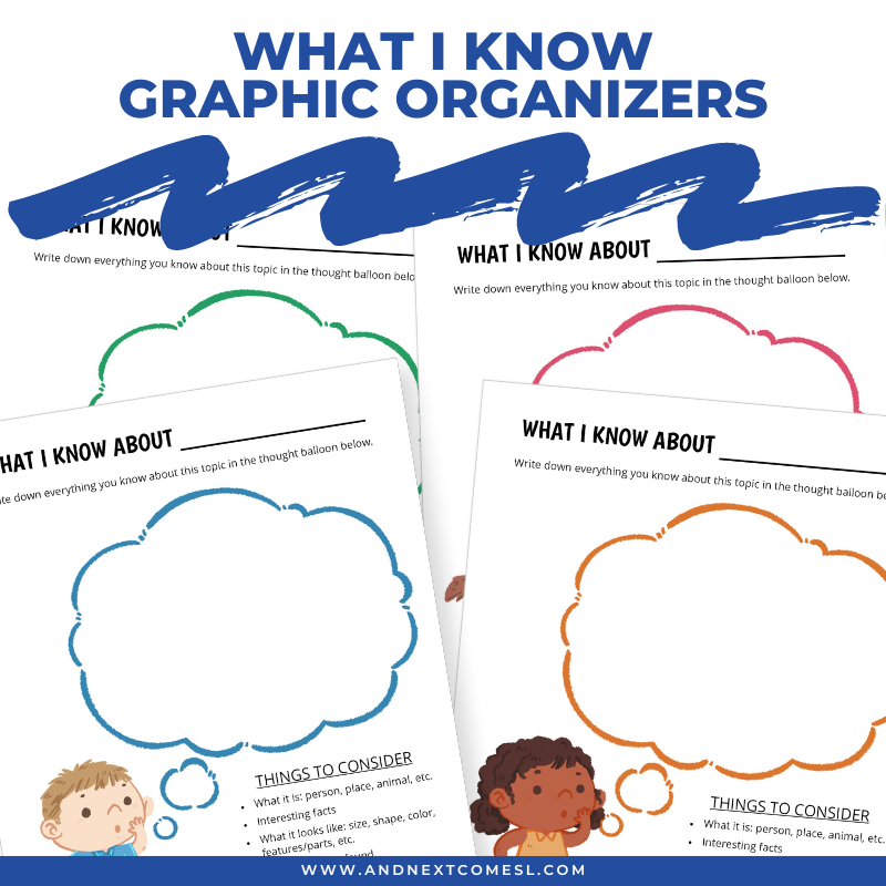 What I know graphic organizers