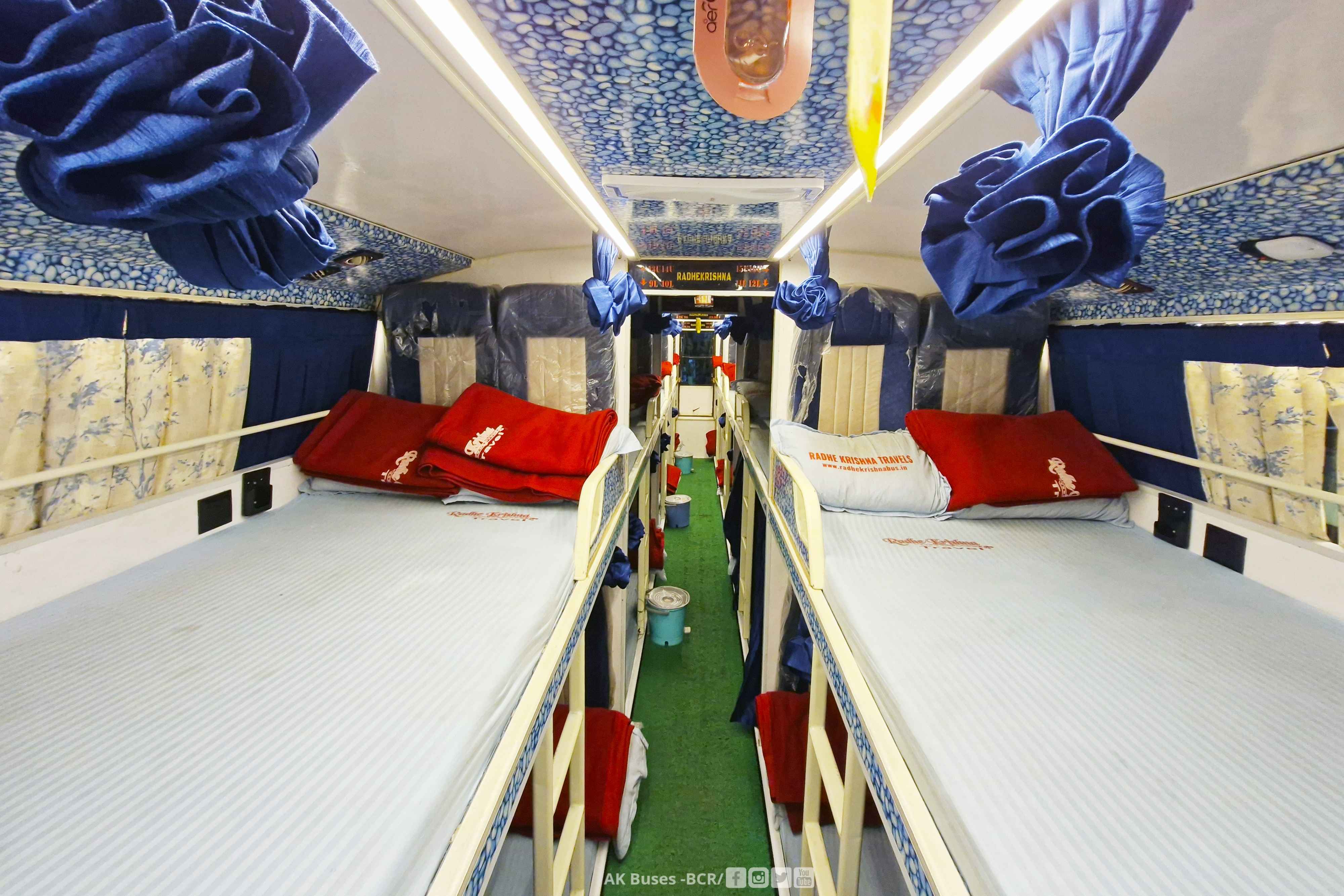 Radhe Krishna Travels New AC Sleeper Bus interior