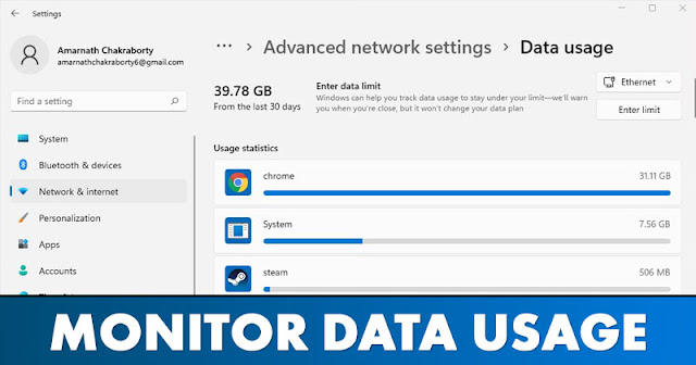 How to Track your Internet Data Usage on Windows