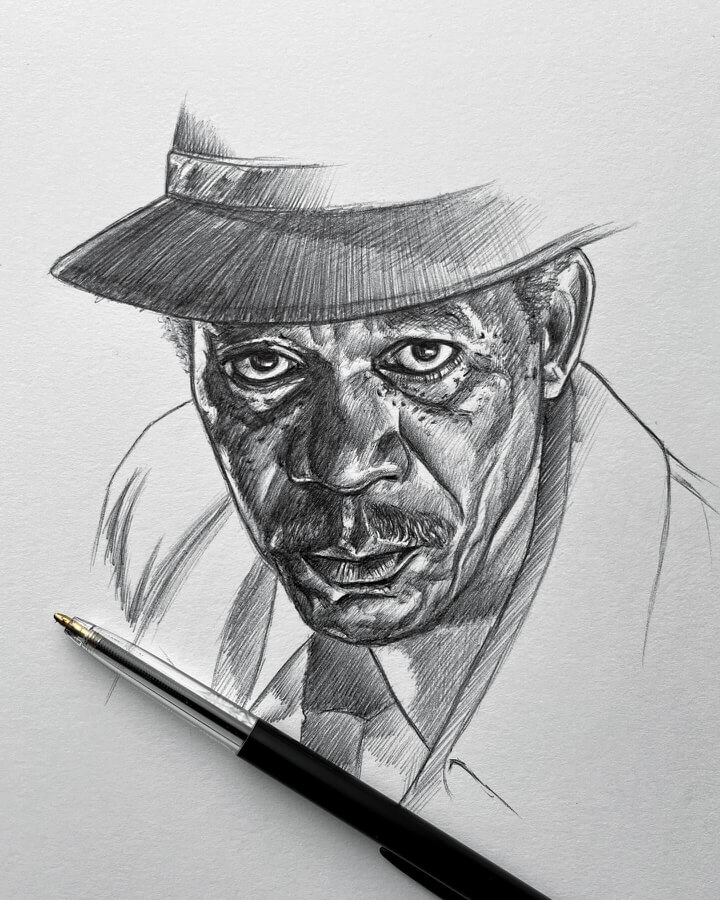 09-Morgan-Freeman-Celebrity-Sketch-Fredo-Houben-www-designstack-co