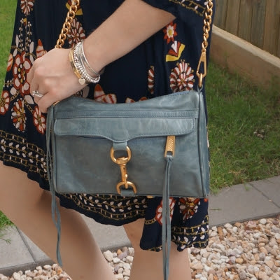 Rebecca Minkoff 2012 sky grey mini MAC bag and mixed metal bracelet stack | awayfromtheblue