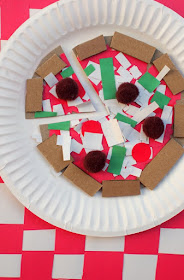 Cardboard Cereal Box Pizza Art and Craft Project for Kids