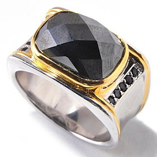 Hematite Sapphire Ring for Men