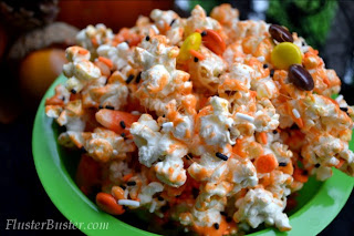 Snack Recipes Pumpkin Spice Popcorn Munch  from Fluster Buster 