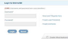 SBI Online Banking Login Page