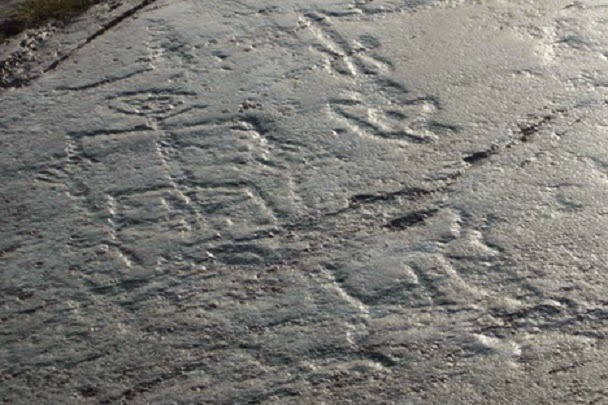 Petroglyphs in north Russia covered with glass dome