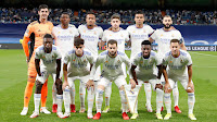 REAL MADRID C. F. Temporada 2021-22. Courtois, Alaba, Militao, Fede Valverde, Casemiro, Benzema. Camavinga, Miguel, Nacho, Vinicius y Eden Hazard. REAL MADRID C. F. 1 FC SHERIFF TIRASPOL 2. 28/09/2021. Liga de Campeones de la UEFA, fase de grupos, Grupo D, jornada 2. Madrid, estadio Santiago Bernabeu. GOLES: 0-1: 25’, Yakhsiboev. 1-1: 64’, Benzema, de penalti. 1-2: 89’, Thill.