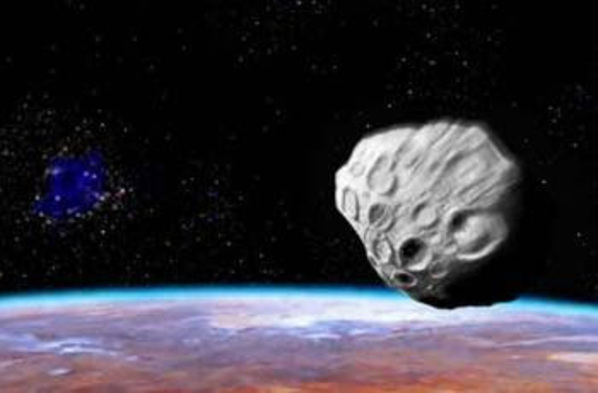Asteroide acercándose a la Tierra