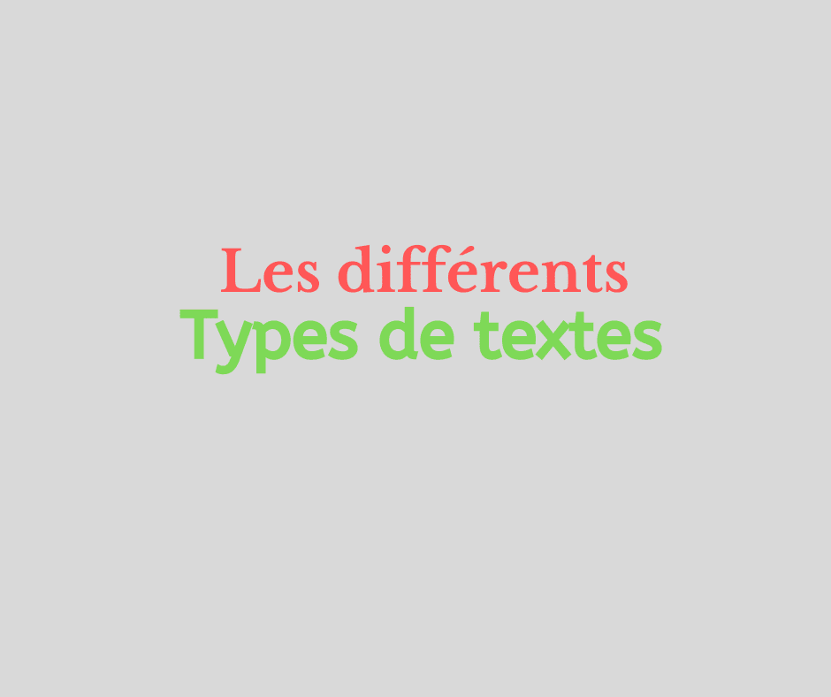 Les Differents Types De Textes Texte Narratif Descriptif Informatif